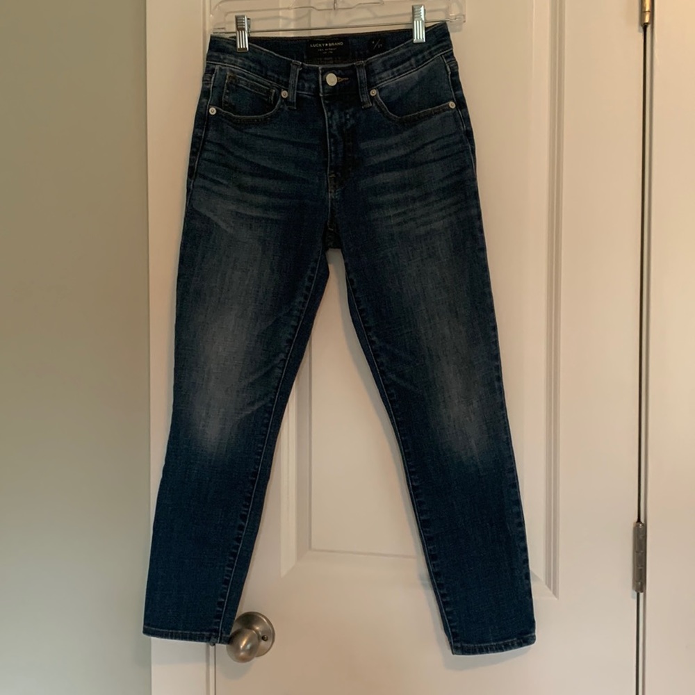 Lucky Brand Dark Wash Mid Rise Crop “Ava” Jeans
